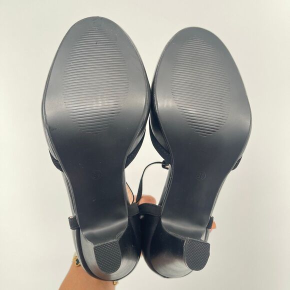 Brinley Co. Olina Black Faux Leather T-Strap Mary Jane Heels 8.5 NIB - Picture 10 of 16